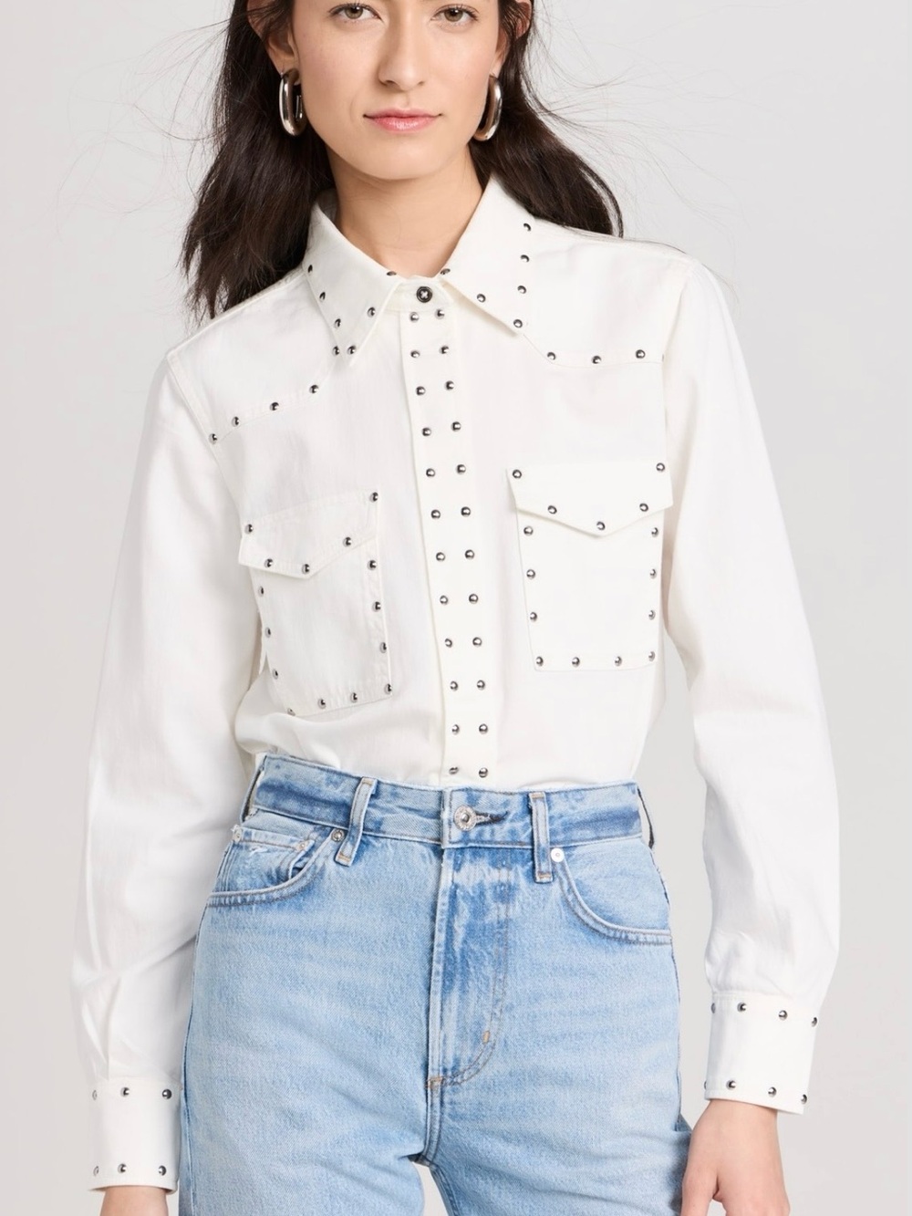 7 For All Mankind Emilia Shirt with Studs